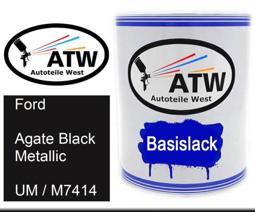 Ford, Agate Black Metallic, UM / M7414: 1L Lackdose, von ATW Autoteile West.